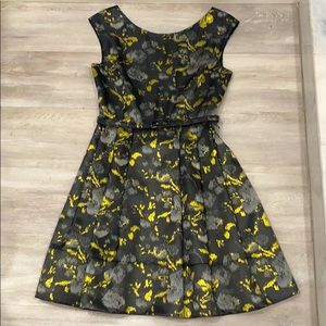 Eliza J Silver with Gold accent jacquard dress